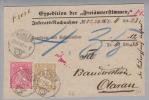 Heimat AG Wohlen 1882-04-26 Sitzende H. Faserp. Zu# 46 + 44 - Cartas & Documentos