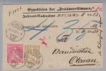 Heimat AG Wohlen 1882-04-26 Sitzende H. Faserp. Zu# 46 + 44 - Storia Postale