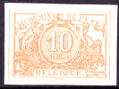 Belgium Railroad Stamp Imperforate (proof?) Scott Q7 - Andere & Zonder Classificatie