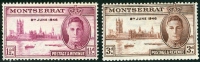 MONTSERRAT, COLONIA BRITANNICA, BRITISH COLONY, COMMEMORATIVO, RE GIORGIO VI, 1946, FRANCOBOLLI NUOVI (MNH**) - Montserrat