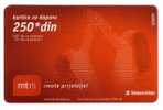 SERBIA - Prepaid GSM Card - Mt:s - 250. Din * Serbie Prepayee Carte - Jugoslawien