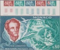 Monaco 1970 Y&T 841. Bande De 5, Essais De Couleurs. Méditations Poétiques, Recueil De Poèmes De Lamartine - Ecrivains