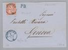 Heimat AG Zofingen 1863-04-06 Brief > Genova 30Rp. Sitzende H. - Storia Postale