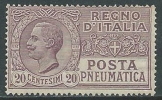 1925 REGNO POSTA PNEUMATICA 20 CENT MNH ** - W274 - Pneumatic Mail