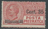 1927 REGNO POSTA PNEUMATICA SOPRASTAMPATO 35 SU 40 CENT MNH ** - W274 - Poste Pneumatique