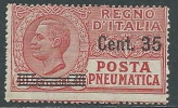 1927 REGNO POSTA PNEUMATICA SOPRASTAMPATO 35 SU 40 CENT MNH ** - W274 - Correo Neumático