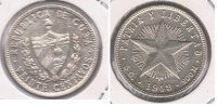 CUBA 20 CENTAVOS PESO 1949 PLATA SILVER S - Kuba