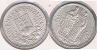 ESLOVAQUIA 20 CORONA 1941 PLATA SILVER S - Slovakia