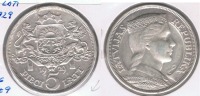 LETONIA 5 LATI 1929 PLATA SILVER S - Latvia