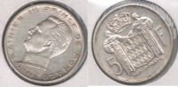 MONACO 5 FRANCS 1960 PLATA SILVER S - 1949-1956 Oude Frank