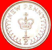 ★CROWN: UNITED KINGDOM ★ HALF NEW PENNY 1971 UNC MINT LUSTER! LOW START ★ NO RESERVE! House Of Tudor ( - 1/2 Penny & 1/2 New Penny