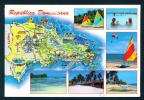 DOMINICAN REPUBLIC  -  Map And Multi View  Used Postcard As Scans - Dominikanische Rep.