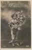 ENFANTS - LITTLE GIRL - MAEDCHEN - Jolie Carte Fantaisie Portrait Fillette CHEVEUX BOUCLES  Panier De Fleur - Portraits