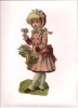 GRAND DECOUPI  GAUFFRE  PETITE FILLE ET FLEURS - - Enfants