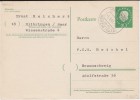 Bund Heuss Med Gzs P 60 PSt I Stempel Hilbringen ü Merzig (Saar) 1961 - Postcards - Used