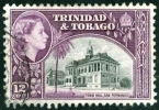 TRINIDAD TOBAGO, COMMEMORATIVO, REGINA ELISABETTA II, 1953, FRANCOBOLLO USATO, Mi 162, Scott 79, YT 166 - Trinidad Y Tobago