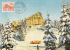 TOURISM, PIOANA BRASOV HOTEL ALPIN, BUSS, CAR, CM, MAXICARD, CARTES MAXIMUM, 1994, ROMANIA - Hôtellerie - Horeca