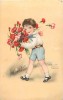 Themes Div- Ref L247 - Illustrateur Hannes Petersen - Enfants  - Enfant Et Bouquet De Fleurs - Carte Bon Etat  - - Petersen, Hannes