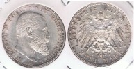 ALEMANIA WUERTTEMBERG DEUTSCHES REICH 5 MARKF 1913 PLATA SILVER R - 2, 3 & 5 Mark Silver