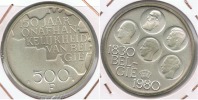 BELGICA 500 FRANCS 1980 PLATA SILVER R - 500 Frank