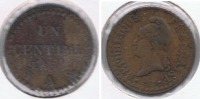 FRANCIA FRANCE 1 CENTIME FRANC A AN 6  R - Andere & Zonder Classificatie