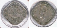 INDIA HALF ANNA 1946 R - India