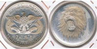 YEMEN 2 RIALS 1969 LEON PLATA SILVER R - Yémen