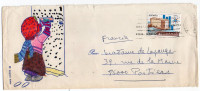 Espagne--1983--Lettre De Madrid Pour La France (POITIERS)--timbre Seul Sur Lettre Illustrée - Lettres & Documents