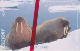 Télécarte à Puce NEUVE - NORVEGE / SVALBARD - ARCTIQUE -  Animal Marin MORSE - NORWAY Chip Phonecard MINT - Dauphins