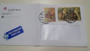 SAN MARINO 2004 Priority 2005 Francesco Petrarca Angeli Angel Angels Writer Busta Usato Usati S. Rsm Used Letter Cover - Briefe U. Dokumente