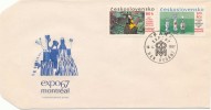 Czechoslovakia / First Day Cover (1967/07 C) Praha (1): Expo 67 Montreal (80h - Fairytales, 1,20 Kcs - Ceramic Art) - 1967 – Montreal (Kanada)