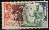 Madagascar - Oblitéré - Y&T 1949 N° 72 Poste Aérienne 75e Anniversaire De L´UPI 25f Bleu Vert Brun-lilas Et Rouge - Luftpost