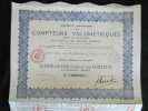 ACTION 100 Francs Societe Anonyme Des Compteurs Volumetriques (Brevet Letreux) Siege à Paris - A - C