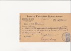 LETTRE DE CHANGE -BANQUE FRANCAISE INDUSTRIELLE -SUCCURSALE DE LYON  -1898 - Wissels