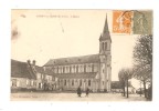 CPA : 78 ROSNY SUR SEINE L' Eglise : Animation - église - Maisons Cachet Convoyeur Mantes à Paris - Rosny Sur Seine