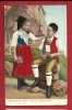 HAN-01 Appenzeller Tracht, Costume Appenzell. Couple Enfants. Relief, Embossed. Gaufré. Cachet 1914 - Appenzell