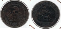 ESPAÑA I REPUBLICA 10 CENTIMOS PESETA BARCELONA 1870 Q - Sammlungen