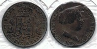 ESPAÑA ISABEL II 25 CENTIMOS REAL SEGOVIA 1855 Q - Collections