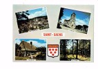 76 - Saint-Saens - Multivues - Eglise / Vue Générale / Chaumière / Foret - Chèvre - Blason - Saint Saens