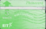 BRITISH TELECOM - Phonecard 3 Units Used - BT Allgemein (Prepaid)