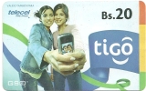 Bolivia - Tigo - 2 Women With Cellular Phone - GSM Refill, Used - Bolivia