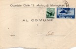 1948  LETTERA CON ANNULLO MONTAGNANA PADOVA - Poste Aérienne