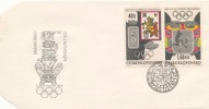 Czechoslovakia / First Day Cover (1968/13 B) Praha (1): Olympic Games 1968 Mexico (0,40 CSK; 1,60 CSK) Soccer - Brieven En Documenten