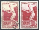 Monaco - 1948 - Jeux Olympiques De Londres -  PA 34 -  Variété Carmin Pale   - Oblitéré - Used - Errors And Oddities