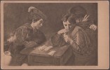 Allemagne. Carte Postale. Peinture De La Dresdner Galerie. Joueurs De Cartes, Les Tricheurs - Cartes à Jouer