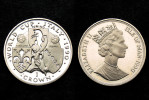 1 Crown 1990 Isle Of Man. World Cup Italy 1990. Elizabeth II°. Copper-Ni - Other - Europe