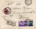 1949 LETTERA RACCOMANDATA CON ANNULLO POLISTENA REGGIO CALABRIA + AMBULANTE MESSINA - NAPOLI - Airmail