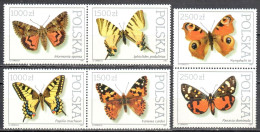 Poland 1991 - Butterflies - Mi 3343,45 - MNH (**) - Neufs