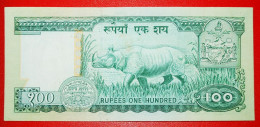 ★RHINOCEROS: NEPAL ★ 100 RUPEES (1981) CRISP! LOW START ★ NO RESERVE! Birendra Bir Bikram (1972-2001) - Nepal