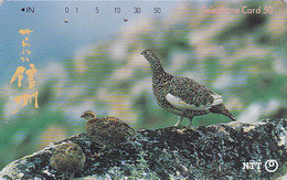Télécarte Japon / NTT 270-354 B - Animal - OISEAU - LAGOPEDE - GROUSE Bird Japan Phonecard -  Vogel TK - 4079 - Hühnervögel & Fasanen